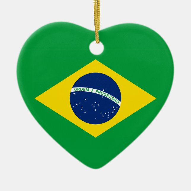 Die Flagge von Brasilien Keramikornament (Vorne)