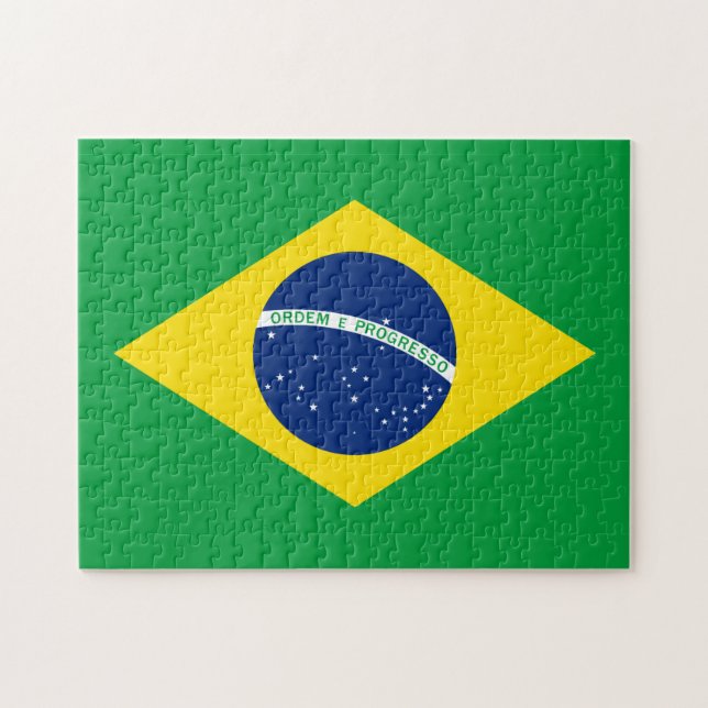 Die Flagge von Brasilien Puzzle (Horizontal)