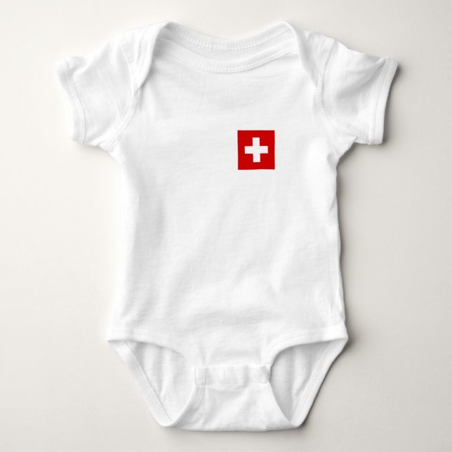 Die Flagge von der Schweiz Baby Strampler (Vorderseite)