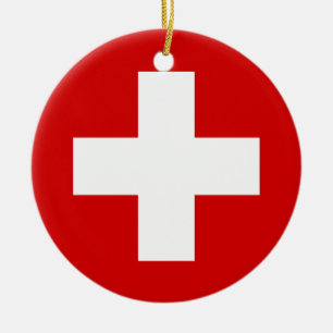 Die Flagge von der Schweiz Keramik Ornament