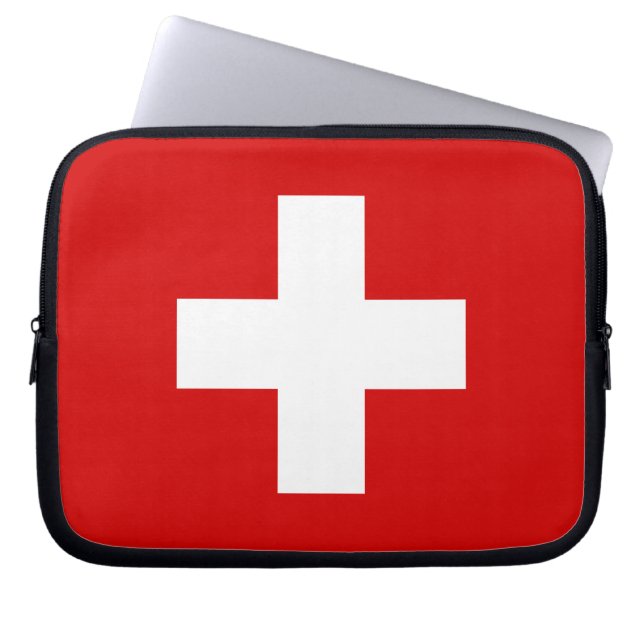 Die Flagge von der Schweiz Laptopschutzhülle (Vorderseite)