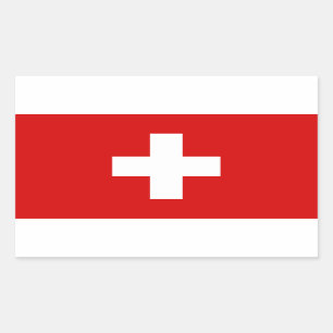 Die Flagge von der Schweiz Rechteckiger Aufkleber