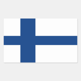 Die Flagge von Finnland - Siniristilippu Rechteckiger Aufkleber