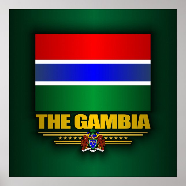 Die Flagge von Gambia Poster (Vorne)