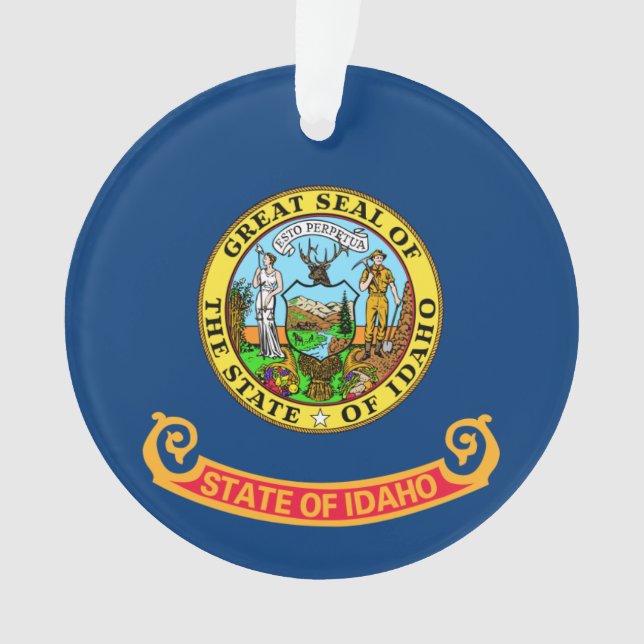 Die Flagge von Idaho: der Staat von Gem, der Ameri Ornament (Vorderseite)