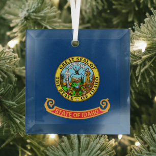 Die Flagge von Idaho: der Staat von Gem, der Ameri Ornament Aus Glas