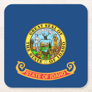 Die Flagge von Idaho: der Staat von Gem, der Ameri Rechteckiger Pappuntersetzer