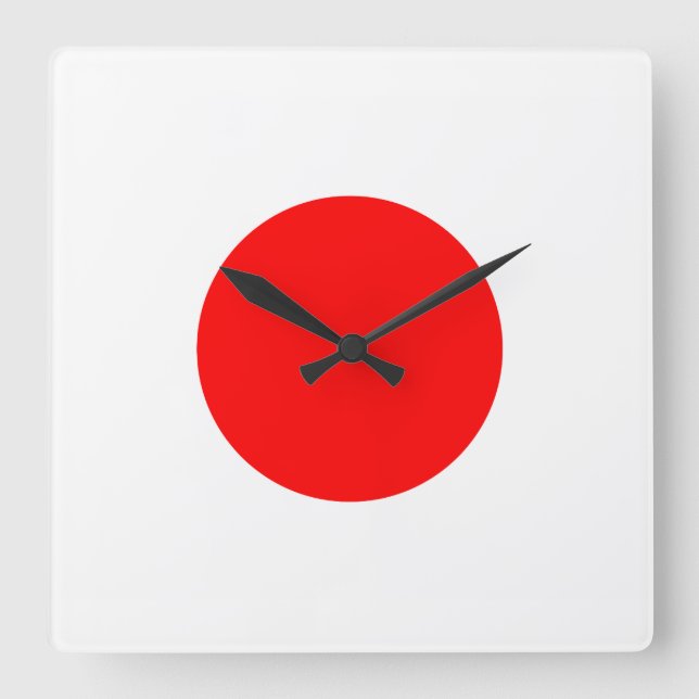 Die Flagge von Japan Quadratische Wanduhr (Vorderseite)