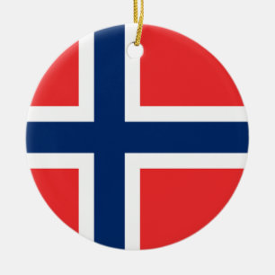 Die Flagge von Norwegen - Skandinavien Keramik Ornament