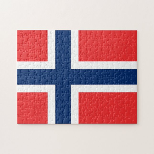 Die Flagge von Norwegen - Skandinavien Puzzle (Horizontal)