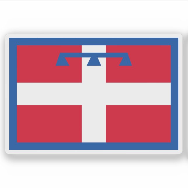 Die Flagge von Piemont, Italien Aufkleber (Vorderseite)