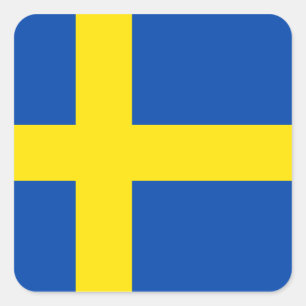 Die Flagge von Schweden Quadratischer Aufkleber