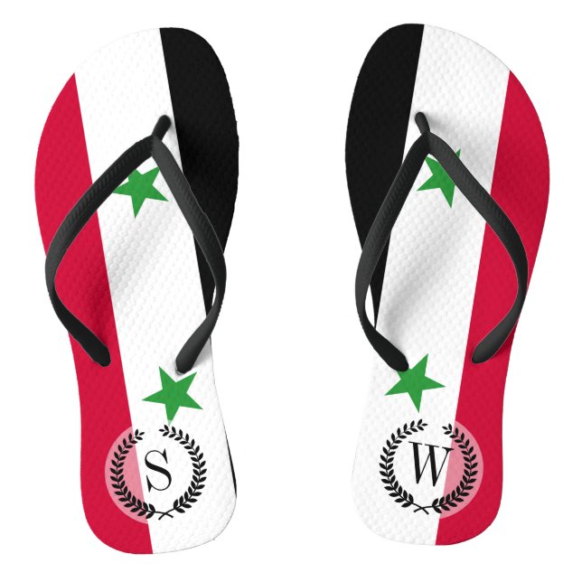 Die Flagge von Syrien Flip Flops (Fußbett)