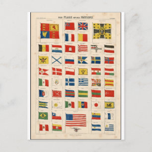Die Flaggen aller Nationen Postkarte