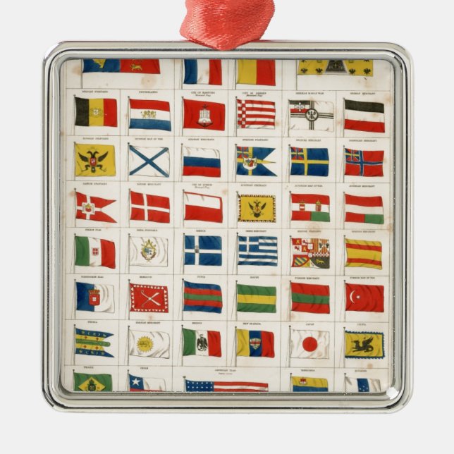 Die Flaggen aller Nationen Silbernes Ornament (Vorne)