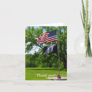 Die Flaggen Amerikas und des POS Dankeskarte