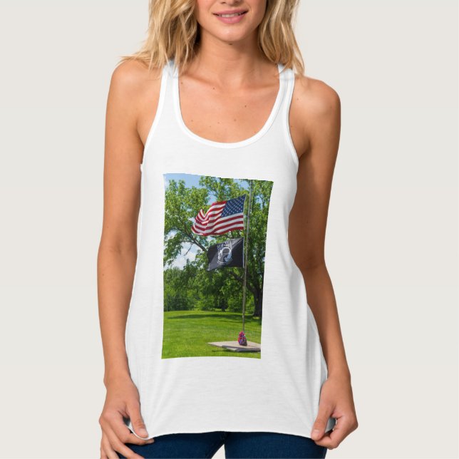 Die Flaggen Amerikas und des POS Tank Top (Vorderseite)