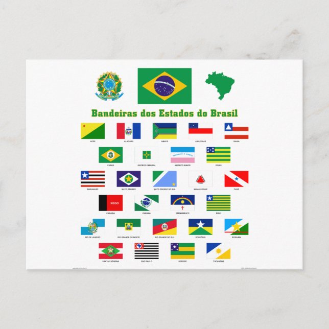 Die Flaggen Brasiliens Postkarte (Vorderseite)