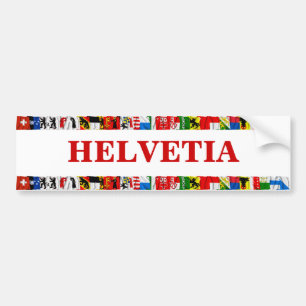 Die Flaggen der Bezirke von der Schweiz, Autoaufkleber