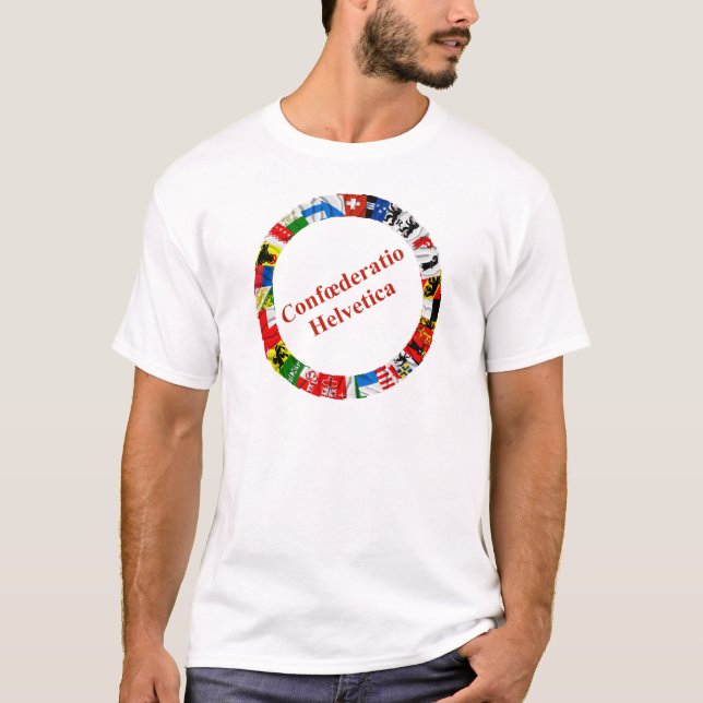 Die Flaggen der Bezirke von der Schweiz, T-Shirt (Vorderseite)