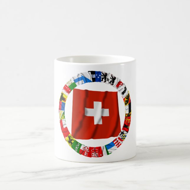 Die Flaggen der Bezirke von der Schweiz Tasse (Mittel)