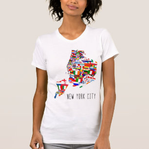 Die Flaggen der New Yorker City Nations - T - Shir T-Shirt