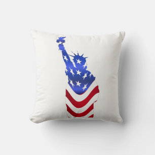 Die Flaggenstatue der USA Kissen