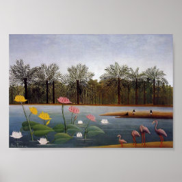 Die Flamingos von Henri Rousseau Poster