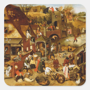 Die flämischen Sprichwörter Quadratischer Aufkleber