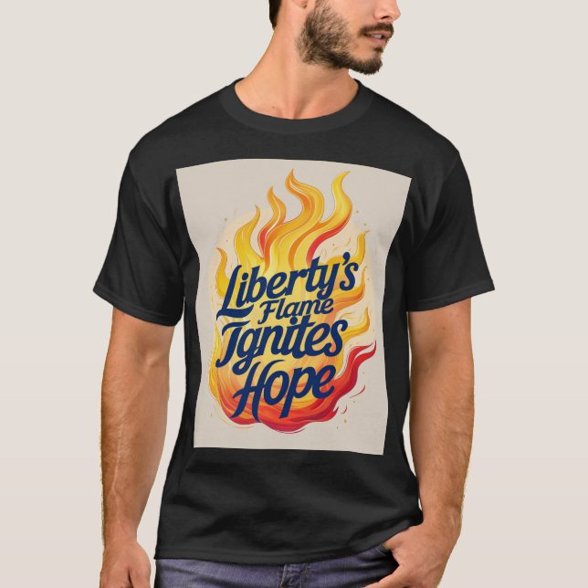 Die Flamme der Librarty entzündet Hoffnung T-Shirt (Vorderseite)