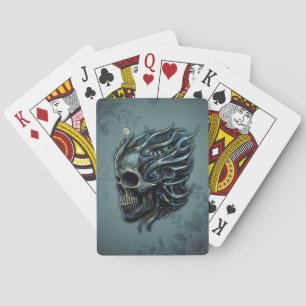 Die Flamme des Lebens: Ein Schädeldesign. Spielkarten