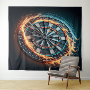 Die flammende Dart Arena entzündet die Leidenschaf Wandteppich