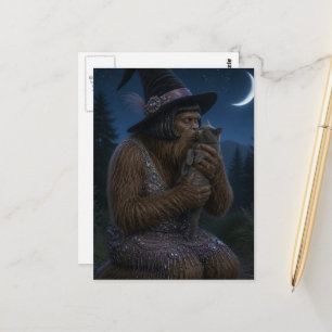 Die Flapper Sasquatch und ihre Katze Postkarte