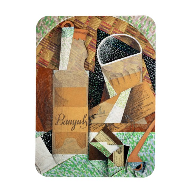 Die Flasche Banyuls, 1914 (Gouache & Collage) Magnet (Vertikal)