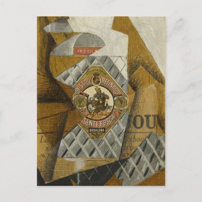 Die Flasche von Anís del Mono von Juan Gris Postkarte (Vorderseite)