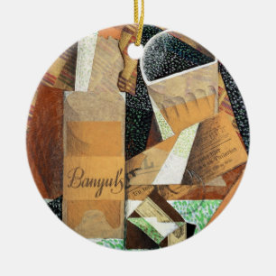 Die Flasche von Banyuls, 1914 (Gouache u. Collage) Keramikornament