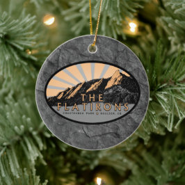 Die Flatironen, der Chautauqua Park, der Boulder C Keramik Ornament