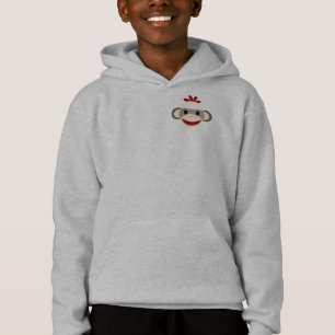 Die Fleece-ZipHoodie des Socken-Affe-Kindes, weiß Hoodie