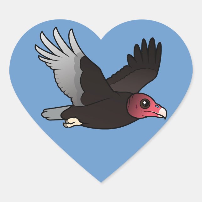 Die Fliegen-Türkei-Geier Herz-Aufkleber (Vorderseite)