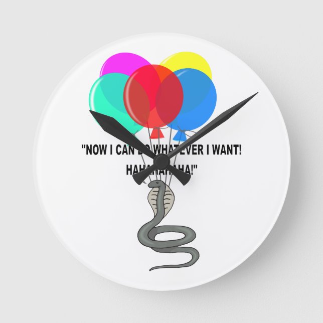 Die fliegende Schlange Runde Wanduhr (Vorderseite)