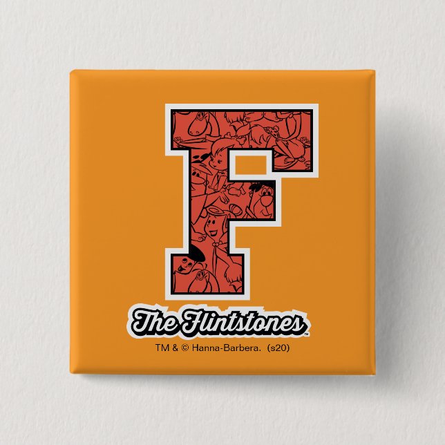 Die Flintstones | Collegiate Style Monogramm Button (Vorderseite)