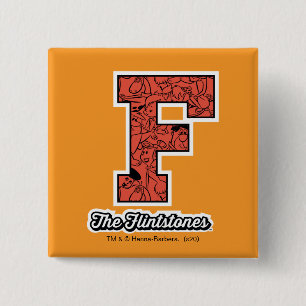 Die Flintstones Collegiate Style Monogramm Button
