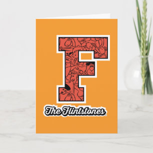 Die Flintstones Collegiate Style Monogramm Karte