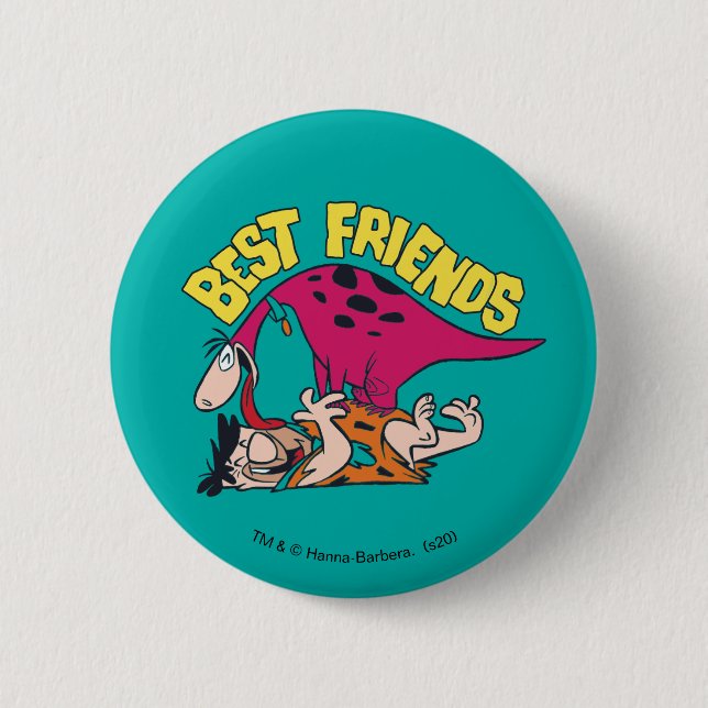 Die Flintstones | Fred & Dino - beste Freunde Button (Vorderseite)