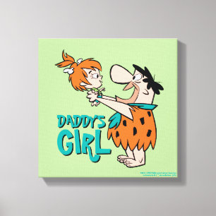 Die Flintstones Fred & Pebbles - Vaters Tochter Leinwanddruck