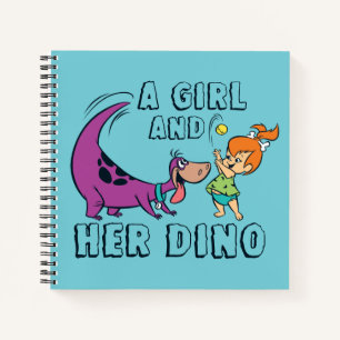 Die Flintstones   Pebbles & Dino spielen Ball Notizbuch