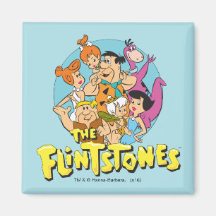 Die Flintstones und Rubbelfamilie Grafik Magnet