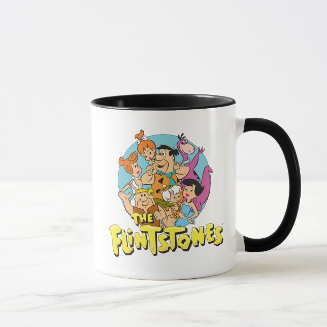 Die Flintstones und Rubbelfamilie Grafik Tasse (Rechts)
