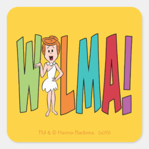 Die Flintstones   WILMA! Quadratischer Aufkleber