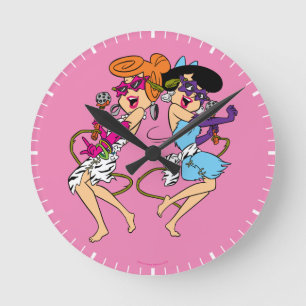 Die Flintstones   Wilma u. Betty-Rockstars Runde Wanduhr